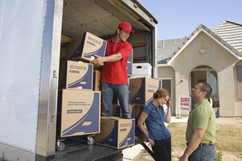 Packed boxes and fragile items ready for flat removals