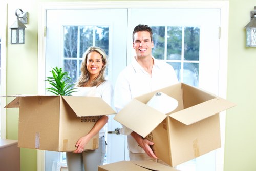 Boxes and furniture loaded for a man and van job in Lampton